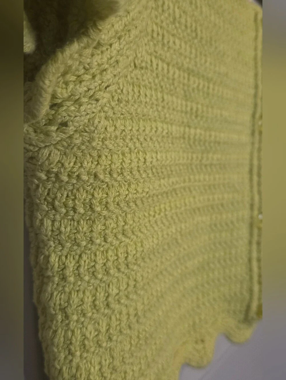Zara - Lemon-lime Crochet Button-Front Crop Top